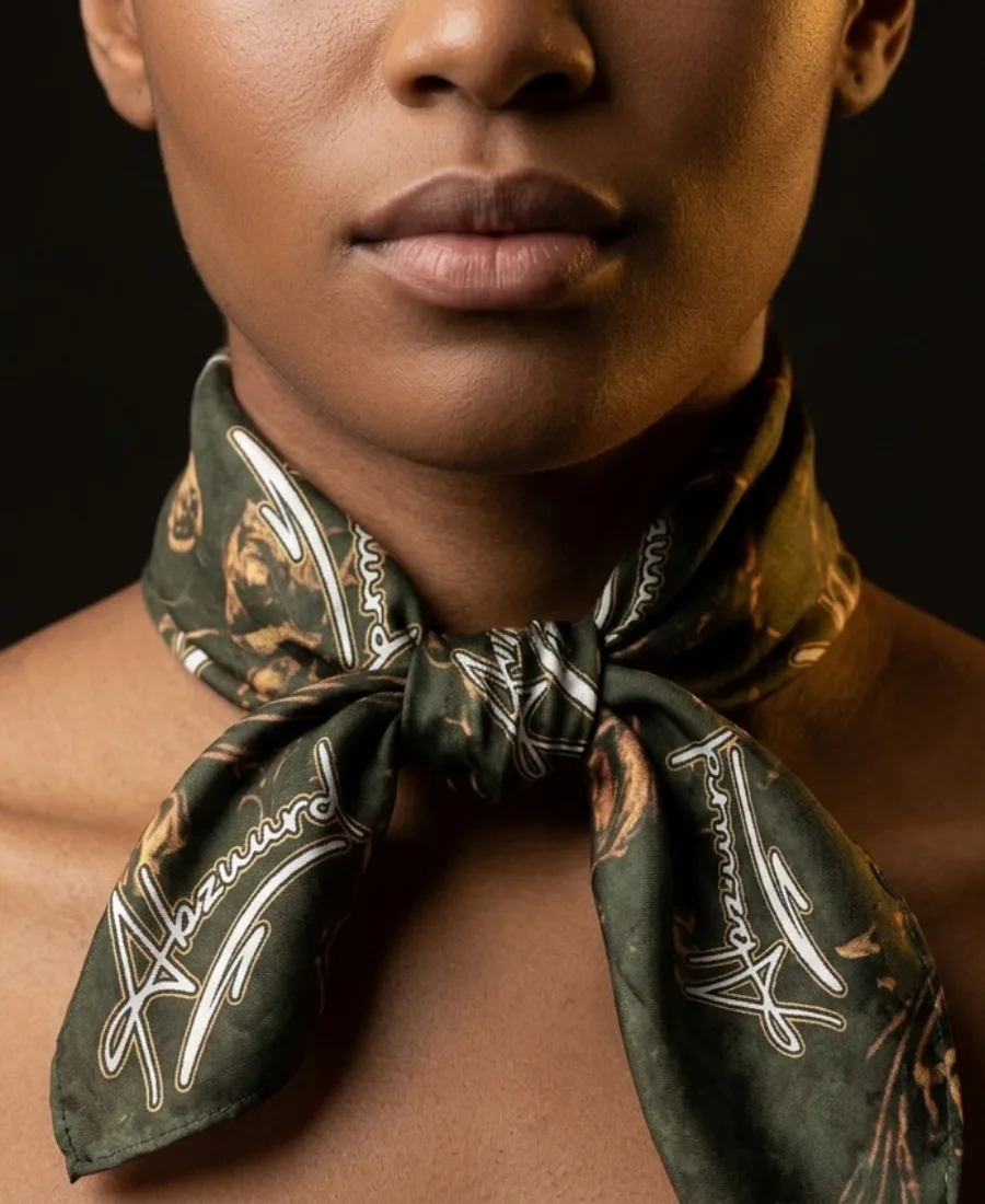 Printed square scarf in Nocturne