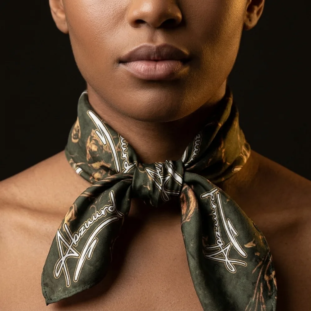The scarf knotted at the neck in Nocturne.